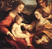 CORNELISZ VAN OOSTSANEN, Jacob The Mystic Marriage of St Catherine dfg painting